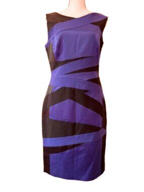 Karen Millen Dress Womens Size US 10/UK 14 Black/Purple "Bandage" dress
